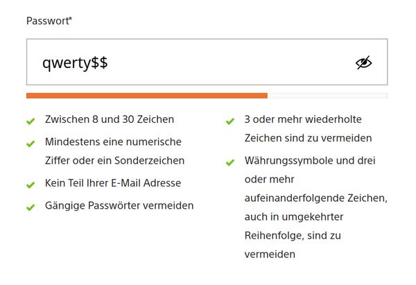 SONY dumb password rule screenshot